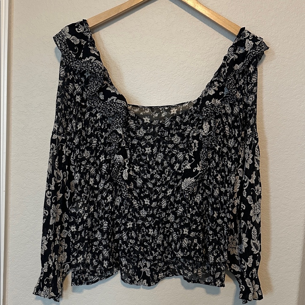 Sezane Jihane Floral Patchwork Ruffle Blouse - image 7